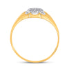 14k Yellow Gold Mens Round Diamond Matte Cluster Ring .02 Cttw