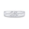 14k White Gold Mens Round Diamond Wedding Band Ring 1/8 Cttw