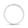 14k White Gold Mens Round Diamond Wedding Band Ring 1/8 Cttw