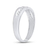 14k White Gold Mens Round Diamond Wedding Band Ring 1/8 Cttw