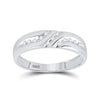 14k White Gold Mens Round Diamond Wedding Band Ring 1/8 Cttw