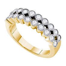  14k Yellow Gold Womens Round Diamond Milgrain Band Ring 3/4 Cttw