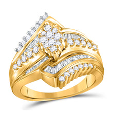  14k Yellow Gold Round Diamond Oval Cluster Bridal Wedding Engagement Ring 1 Cttw