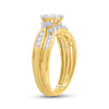 14k Yellow Gold Marquise Diamond Bridal Wedding Ring Band Set 1/2 Cttw