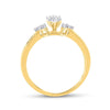 14k Yellow Gold Marquise Diamond Bridal Wedding Ring Band Set 1/2 Cttw