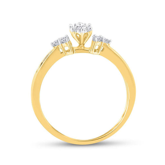 14k Yellow Gold Marquise Diamond Bridal Wedding Ring Band Set 1/2 Cttw