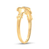 14k Yellow Gold Womens Round Diamond Claddagh Heart Ring .02 Cttw
