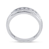 14k White Gold Mens Round Diamond Wedding Band Ring 1/4 Cttw