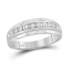 14k White Gold Mens Round Diamond Wedding Band Ring 1/4 Cttw