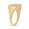 10k Yellow Gold Mens Round Diamond Lucky Horseshoe Ring 1/20 Cttw