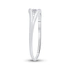 10k White Gold Womens Round Diamond Solitaire Promise Ring 1/10 Cttw