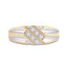 10k Two-tone Gold Mens Round Diamond Wedding Band Ring 1/8 Cttw