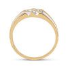 10k Two-tone Gold Mens Round Diamond Wedding Band Ring 1/8 Cttw