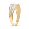 10k Two-tone Gold Mens Round Diamond Wedding Band Ring 1/8 Cttw