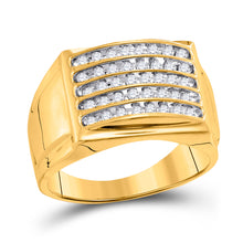  10k Yellow Gold Mens Round Diamond Band Ring 1/2 Cttw