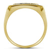 10k Yellow Gold Mens Round Diamond Square Ring 1/2 Cttw