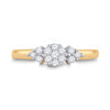 14k Yellow Gold Womens Round Diamond Cluster Fashion Ring 1/4 Cttw