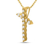 14k Yellow Gold Womens Round Diamond Cross Pendant 1/2 Cttw