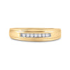 14k Yellow Gold Mens Round Diamond Wedding Band Ring 1/12 Cttw