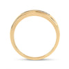 14k Yellow Gold Mens Round Diamond Wedding Band Ring 1/12 Cttw