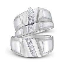  14k White Gold His Hers Marquise Diamond Solitaire Matching Wedding Set 1/4 Cttw
