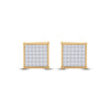 14k Yellow Gold Womens Princess Diamond Square Earrings 1/2 Cttw