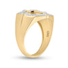 10k Yellow Gold Mens Round Diamond Cross Ring 1/4 Cttw