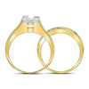 14k Yellow Gold Princess Diamond Bridal Wedding Ring Band Set 2 Cttw