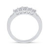 14k White Gold Princess Diamond Bridal Wedding Ring Band Set 1-1/2 Cttw
