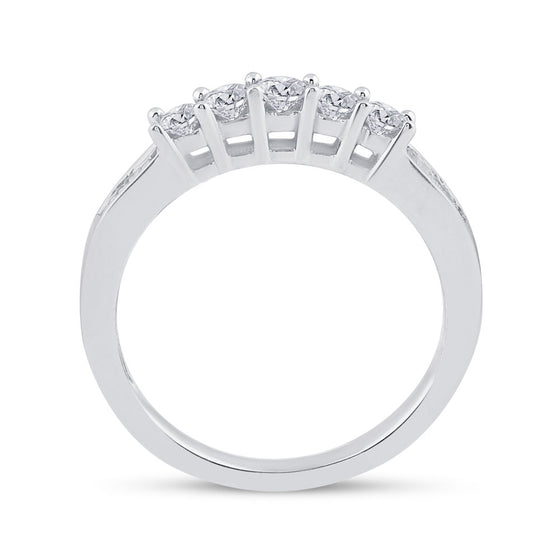 14k White Gold Princess Diamond Bridal Wedding Ring Band Set 1-1/2 Cttw
