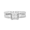 14k White Gold Princess Diamond Bridal Wedding Ring Band Set 1 Cttw