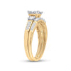 14k Yellow Gold Princess Diamond Bridal Wedding Ring Band Set 1 Cttw