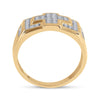 10k Yellow Gold Mens Round Diamond Cross Cluster Ring 1/3 Cttw