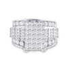 14k White Gold Princess Diamond Cluster Bridal Wedding Engagement Ring 4 Cttw