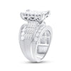 14k White Gold Princess Diamond Cluster Bridal Wedding Engagement Ring 4 Cttw