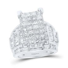  14k White Gold Princess Diamond Cluster Bridal Wedding Engagement Ring 5 Cttw
