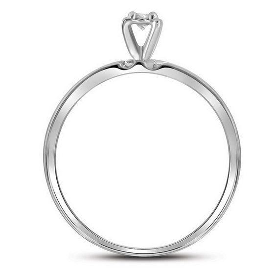 10k White Gold His Hers Round Diamond Solitaire Matching Wedding Set 1/4 Cttw