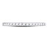 14k White Gold Womens Round Diamond Wedding Single Row Band 1/6 Cttw