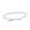 14k White Gold Womens Round Diamond Wedding Single Row Band 1/6 Cttw