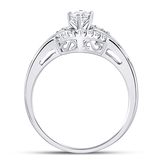 14k White Gold Marquise Diamond Solitaire Bridal Wedding Engagement Ring 3/4 Cttw