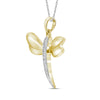 10k Yellow Gold Womens Round Diamond Butterfly Pendant .03 Cttw