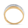 10k Two-tone Gold Mens Round Diamond Single Row Band Ring 1/4 Cttw