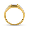 14k Two-tone Gold Mens Princess Diamond Ribbed Cluster Ring 1/4 Cttw