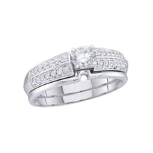 14k Yellow Gold Round Diamond Bridal Wedding Ring Band Set 1/2 Cttw
