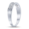 10k White Gold Womens Round Diamond Double Row Band Ring 1/10 Cttw