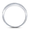 10k White Gold Womens Round Diamond Double Row Band Ring 1/10 Cttw