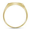 10k Yellow Gold Mens Round Diamond Square Cluster Ring 1/4 Cttw