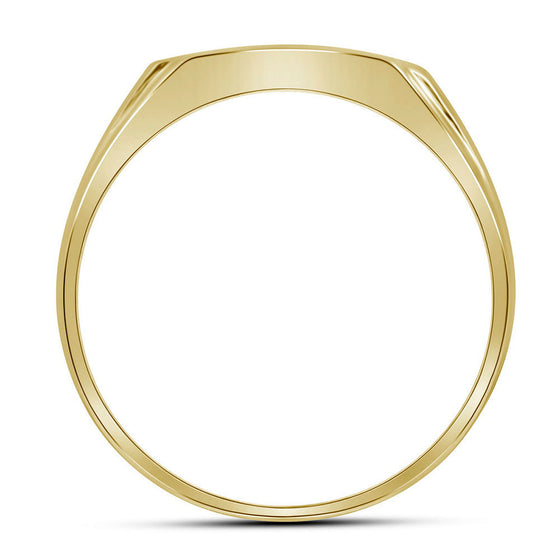 10k Yellow Gold Mens Round Diamond Square Cluster Ring 1/4 Cttw