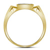 10k Yellow Gold Mens Round Diamond Square Cluster Ring 1/4 Cttw