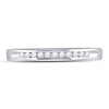 14k White Gold Womens Round Channel-set Diamond Single Row Wedding Band 1/10 Cttw